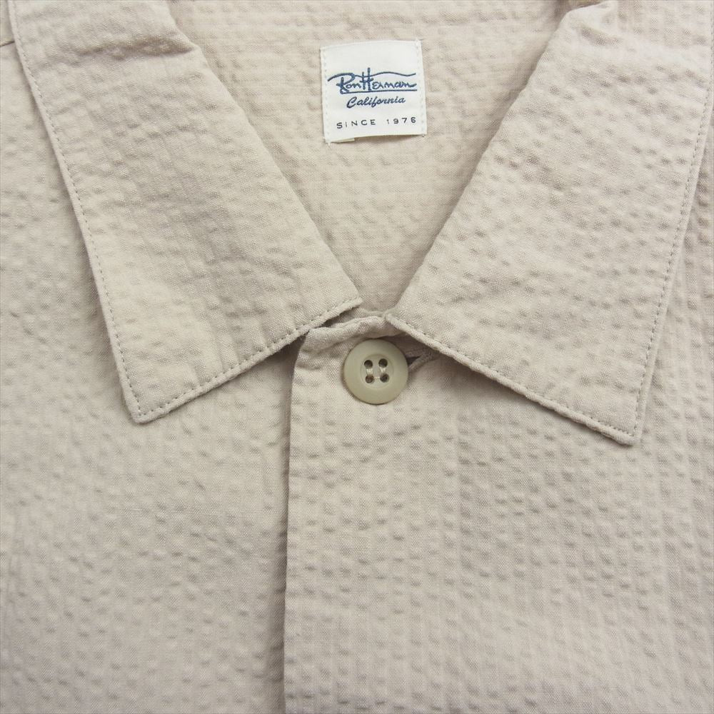 Ron Herman ロンハーマン 3320700034 シアサッカー ストライプ 半袖 シャツ ベージュ系 XL【中古】