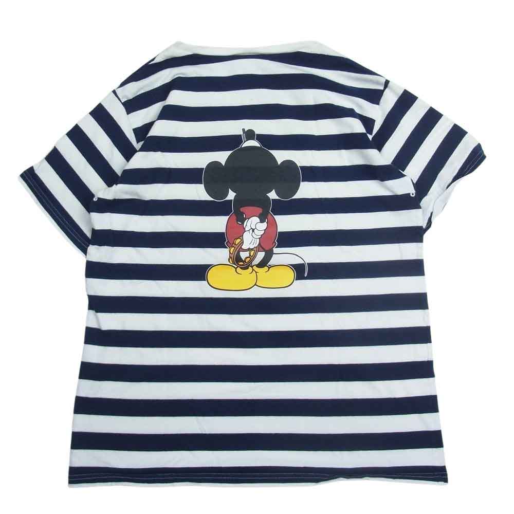 NUMBER(N)INE ナンバーナイン Mickey ミッキー プリント ボーダー 半袖 Tシャツ ホワイト系 ネイビー系 3【中古】