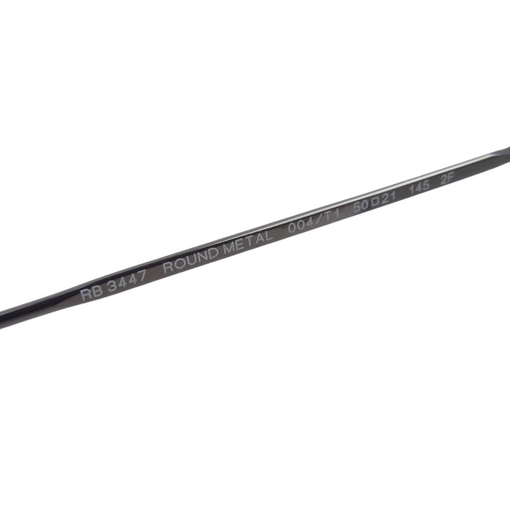 Ray-Ban レイバン RB3447 ROUND METAL ラウンド メタル 眼鏡 サングラス アイウェア メタルブラック系 50□21【中古】