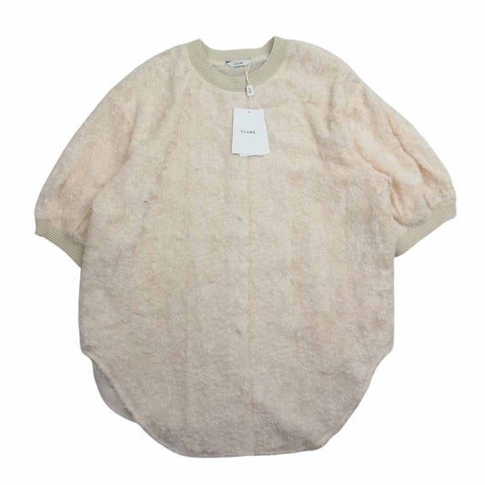 クラネ 14122-4352 FRINGE HALF SLEEVE CARDIGAN フリンジ ハーフ スリーブ カーディガン アイボリー系 1【新古品】【未使用】【中古】