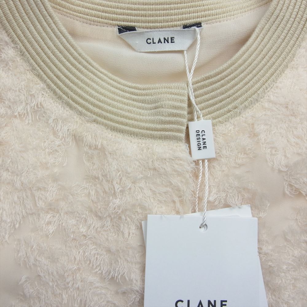 クラネ 14122-4352 FRINGE HALF SLEEVE CARDIGAN フリンジ ハーフ スリーブ カーディガン アイボリー系 1【新古品】【未使用】【中古】