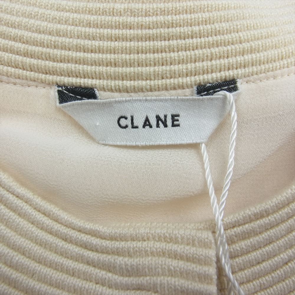 クラネ 14122-4352 FRINGE HALF SLEEVE CARDIGAN フリンジ ハーフ スリーブ カーディガン アイボリー系 1【新古品】【未使用】【中古】