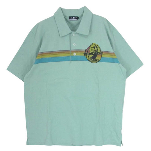 HYSTERIC GLAMOUR ヒステリックグラマー 19SS 02191CH03 ロゴプリント 半袖 ポロシャツ グリーン系 L【中古】