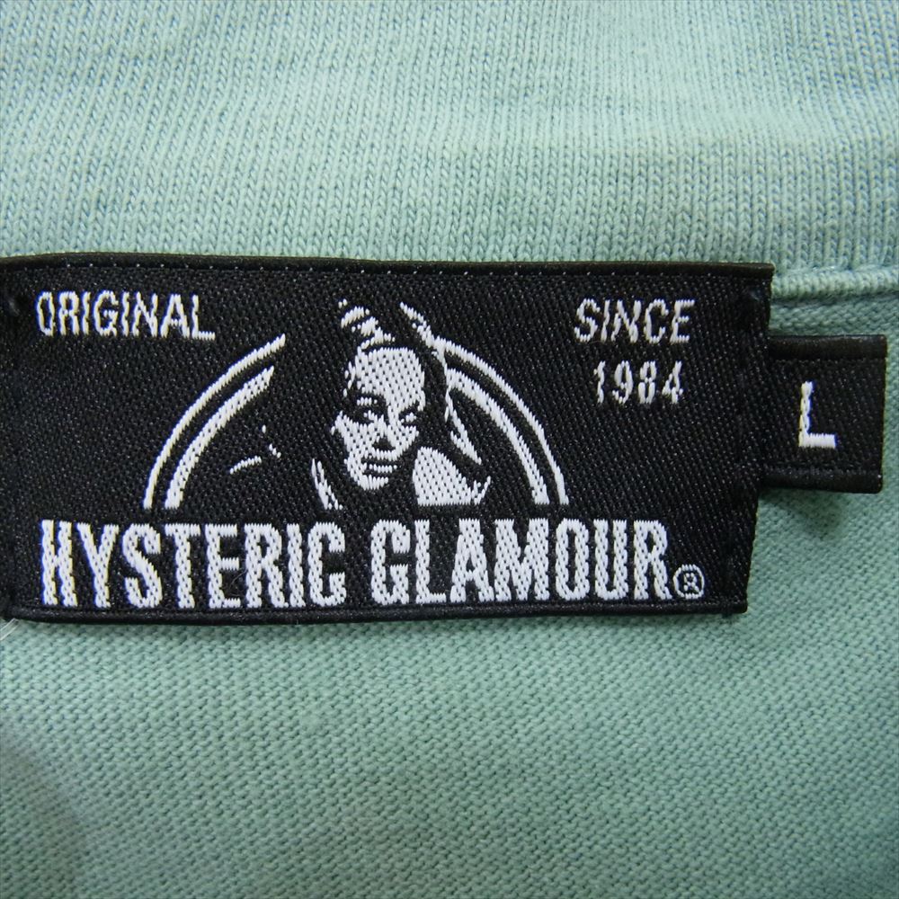 HYSTERIC GLAMOUR ヒステリックグラマー 19SS 02191CH03 ロゴプリント 半袖 ポロシャツ グリーン系 L【中古】