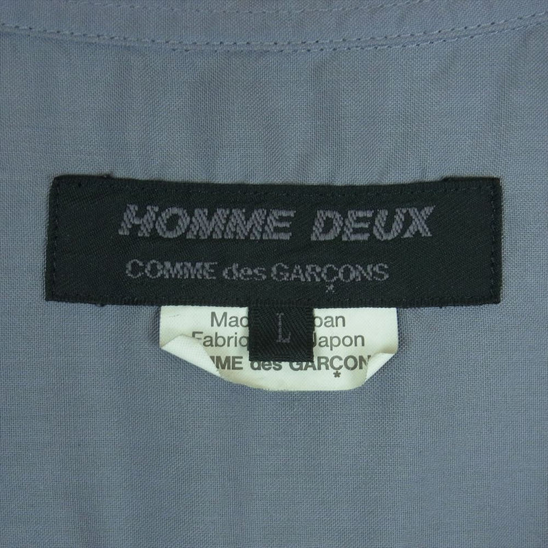 COMME des GARCONS HOMME DEUX コムデギャルソンオムドゥ 23SS AD2022 DK-B051 カンガルーポケット デザイン 長袖 シャツ グレー系 L【中古】