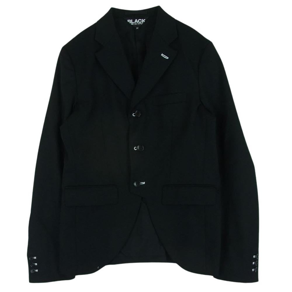 BLACK COMME des GARCONS ブラックコムデギャルソン AD2017 1T-J029 ウール シングル タキシード テーラード ジャケット ブラック系 M【中古】