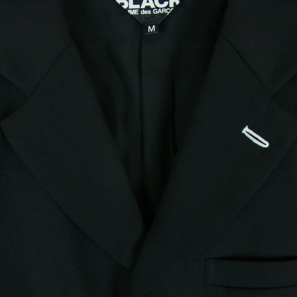 BLACK COMME des GARCONS ブラックコムデギャルソン AD2017 1T-J029 ウール シングル タキシード テーラード ジャケット ブラック系 M【中古】
