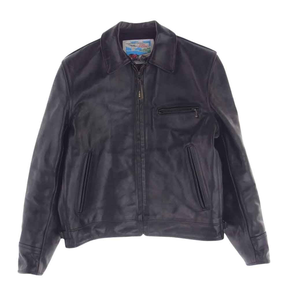 AERO LEATHER エアロレザー 英国製 Highwayman ハイウェイマン ホースハイド レザー ジャケット ブラック系 38【中古】