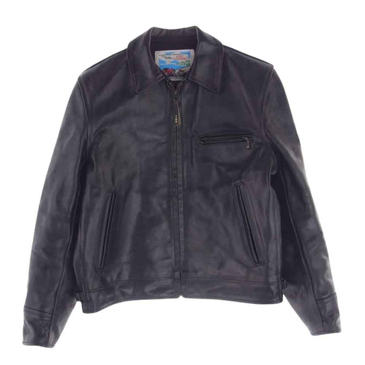 AERO LEATHER エアロレザー 英国製 Highwayman ハイウェイマン ホースハイド レザー ジャケット ブラック系 38【中古】