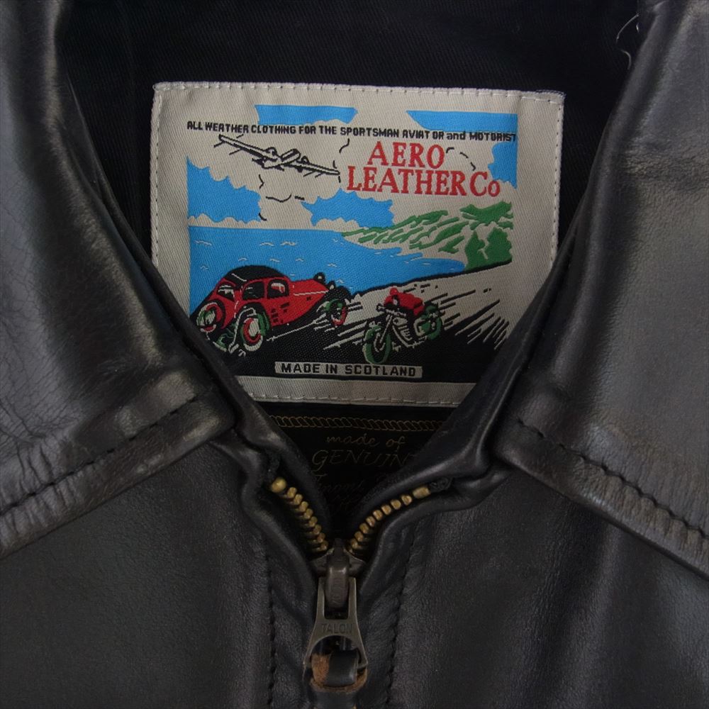 AERO LEATHER エアロレザー 英国製 Highwayman ハイウェイマン ホースハイド レザー ジャケット ブラック系 38【中古】
