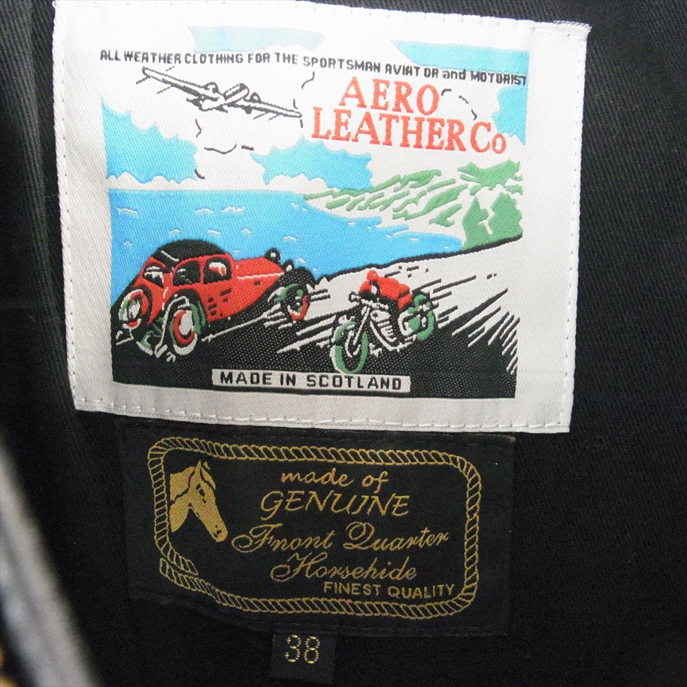 AERO LEATHER エアロレザー 英国製 Highwayman ハイウェイマン ホースハイド レザー ジャケット ブラック系 38【中古】