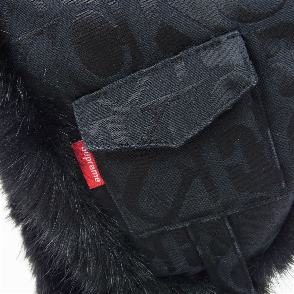 Supreme シュプリーム 17AW Fuck Jacquard Trooper Cap ファック ジャガード トルーパー ボンバーハット ロゴ フライトキャップ ブラック系 one size fits all【中古】