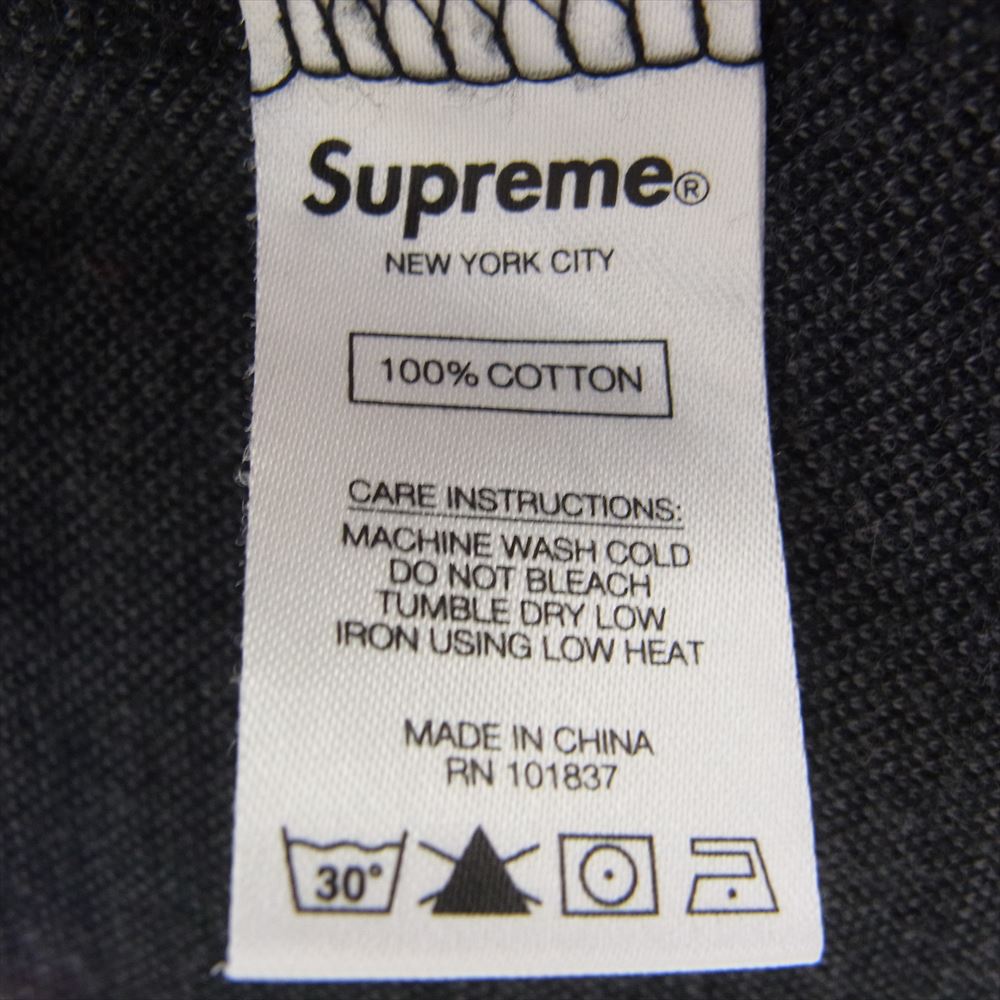 Supreme シュプリーム 19SS Text Stripe Jacquard Top テキスト ストライプ ジャガード 半袖 ロゴ Tシャツ ブラック系 ダークグレー系 L【中古】