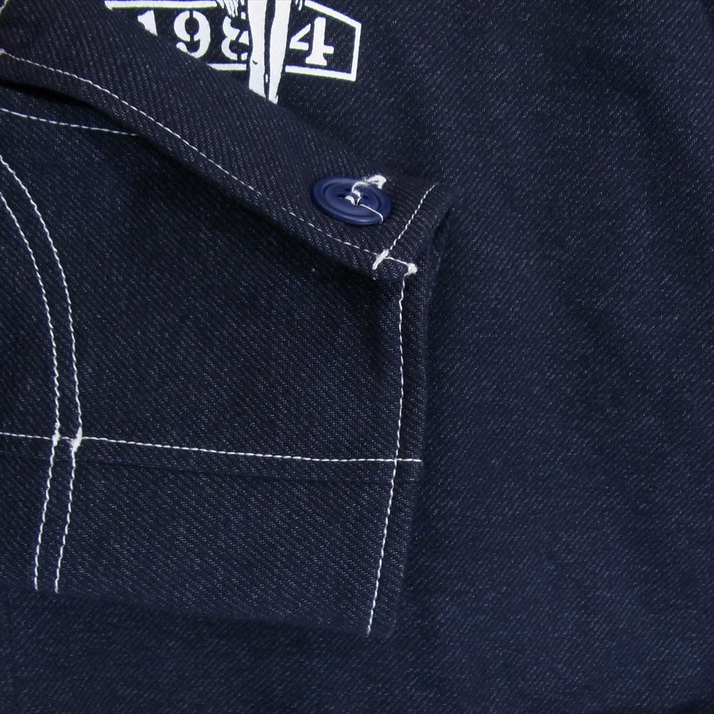 HYSTERIC GLAMOUR ヒステリックグラマー 0253CJ03 スウェットデニム ショップコート 長袖シャツ ジャケット インディゴブルー系 M【中古】