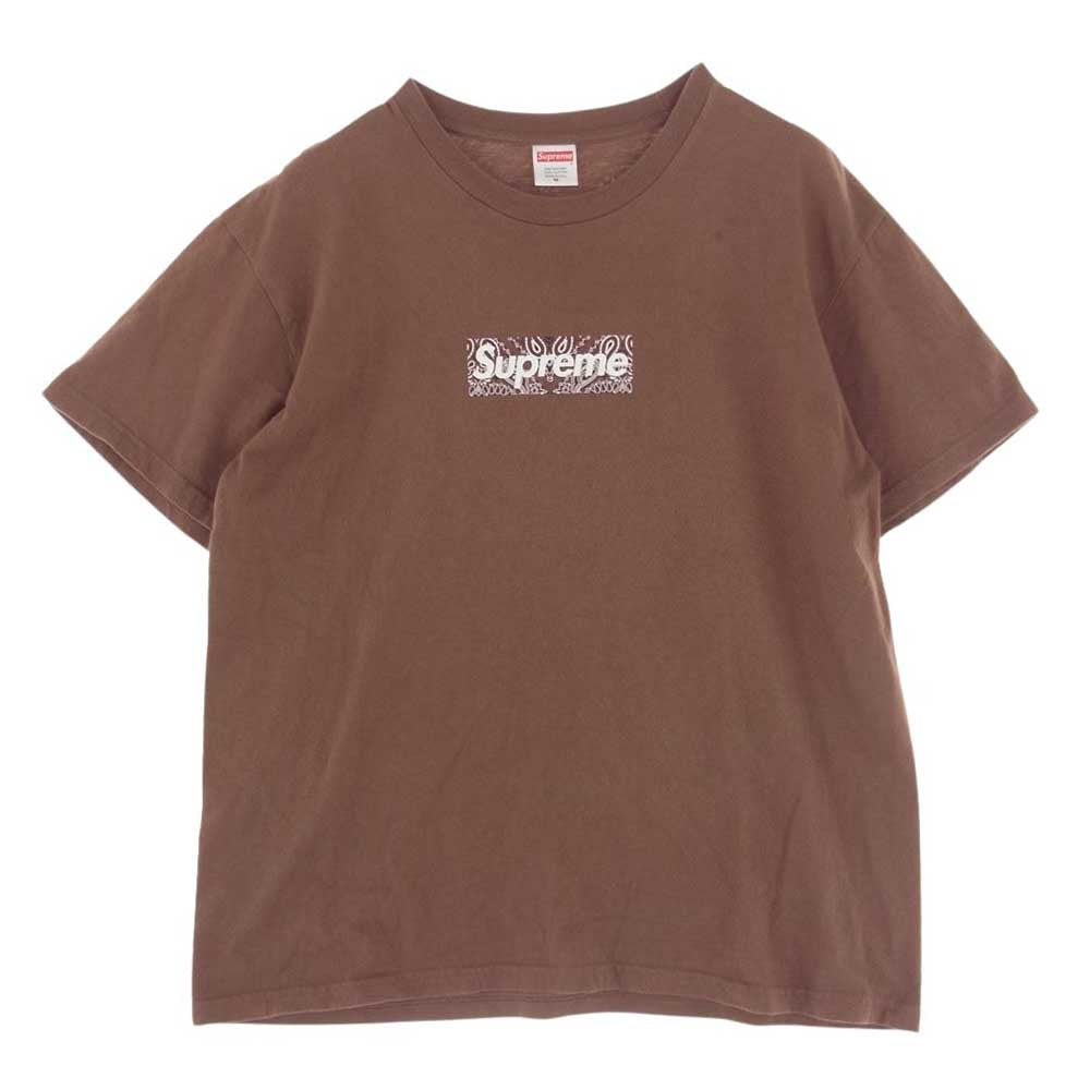 Supreme シュプリーム 19AW Bandana Box Logo Tee バンダナ ボックスロゴ 半袖 Tシャツ ブラウン系 M【中古】