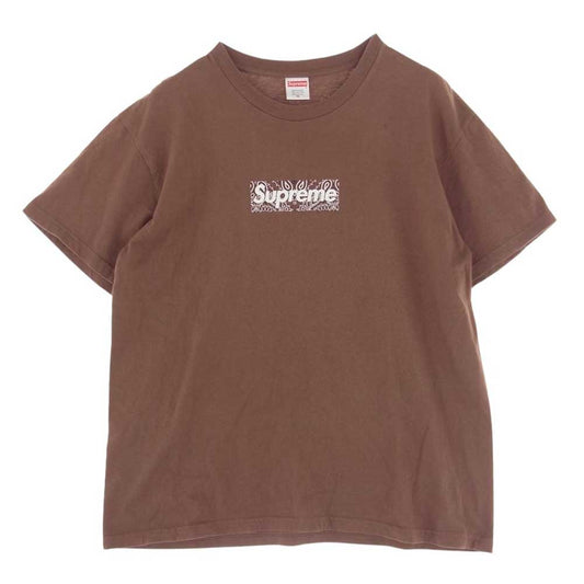 Supreme シュプリーム 19AW Bandana Box Logo Tee バンダナ ボックスロゴ 半袖 Tシャツ ブラウン系 M【中古】
