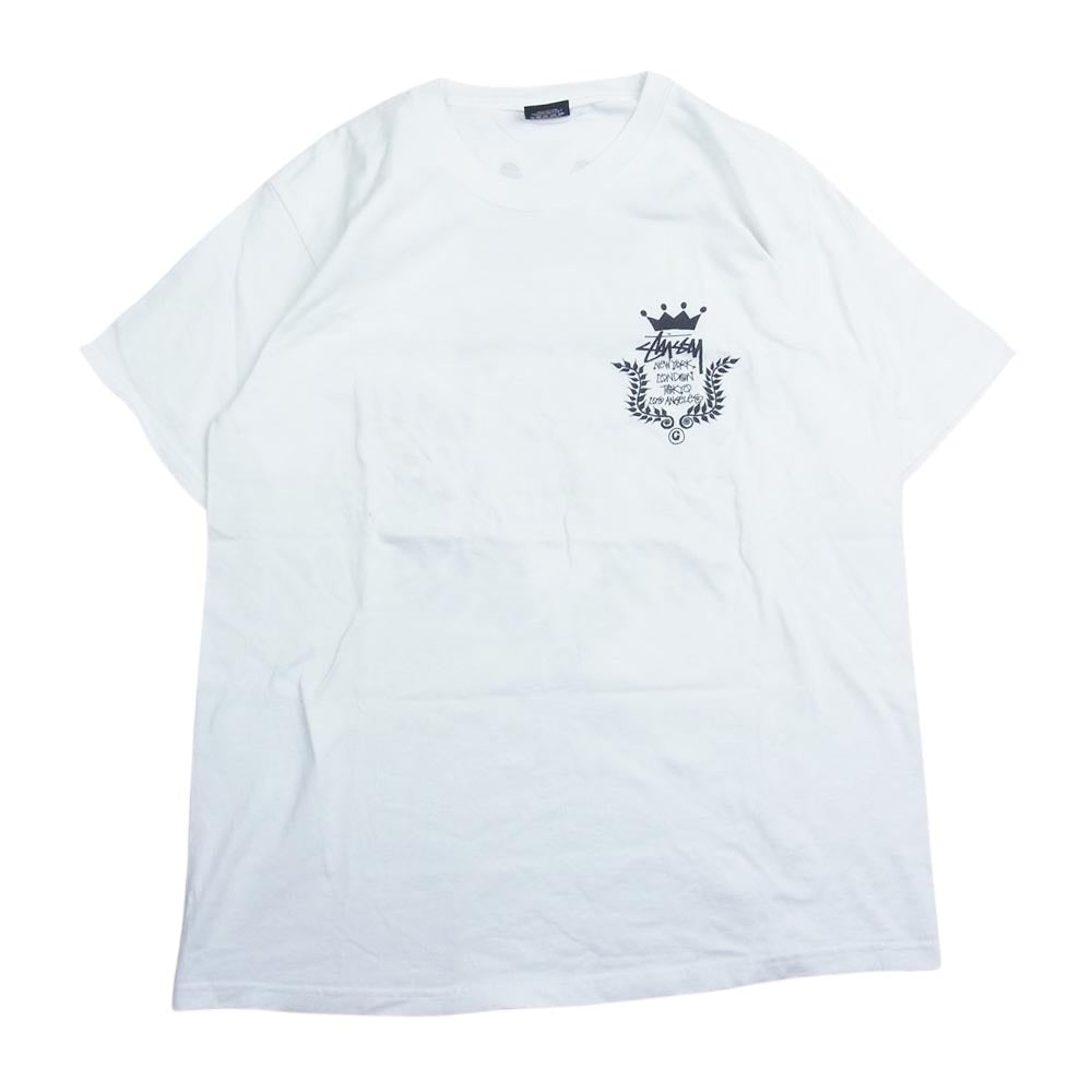 STUSSY ステューシー ロゴ プリント 半袖 Tシャツ  ホワイト系 M【中古】