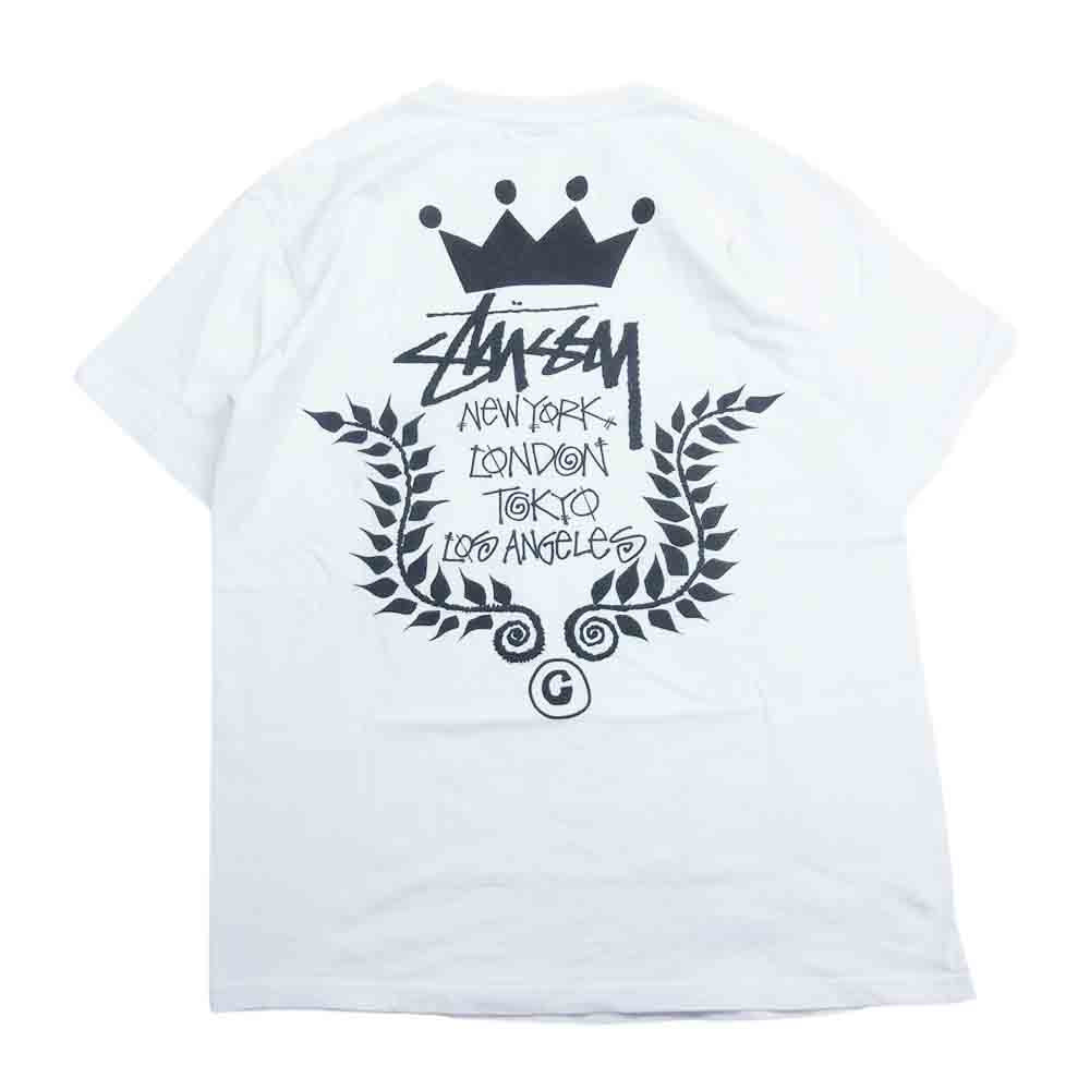 STUSSY ステューシー ロゴ プリント 半袖 Tシャツ  ホワイト系 M【中古】