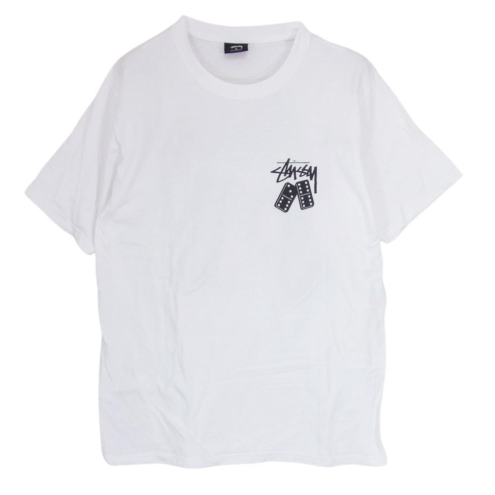 STUSSY ステューシー Dominoes Tee ドミノ ダイス サイコロ ロゴ プリント 半袖 Tシャツ ホワイト系 M【中古】