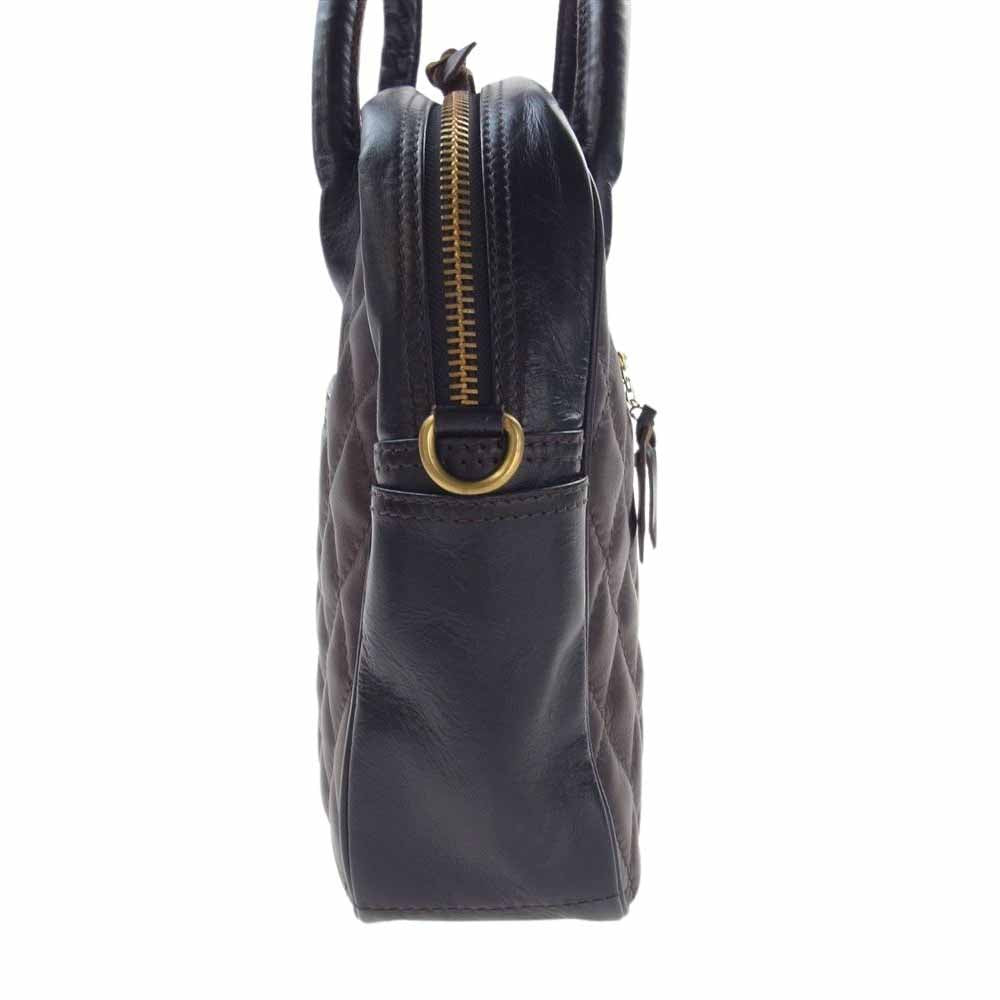ウエストライド PADDED BRIEF BAG パデッド ブリーフ レザー キルティング バッグ ダークブラウン系【新古品】【未使用】【中古】
