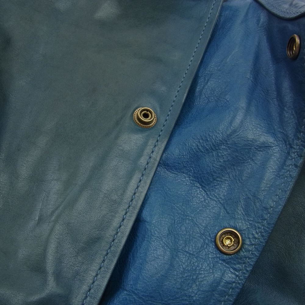 天神ワークス C`MAN COACHING JACKET カウレザー コーチ ジャケット エメラルドグリーン系 40【中古】