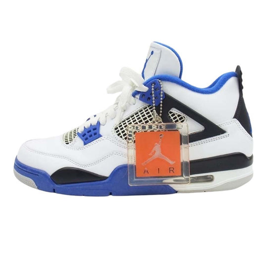 NIKE AIR JORDAN ナイキ ジョーダン 308497-117 4 RETRO MOTORSPORTS 2017 レトロ モータースポーツ ハイカット スニーカー ホワイト系 ブルー系 26.5cm【極上美品】【中古】