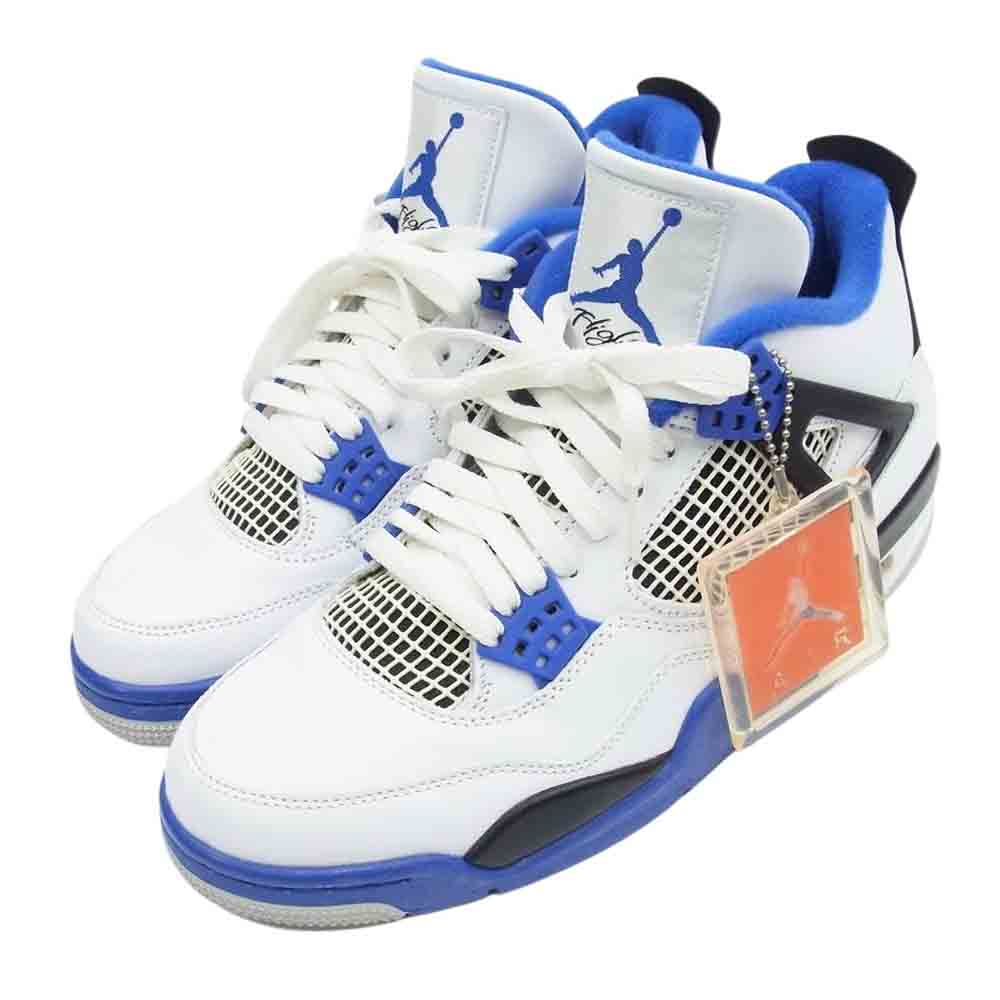 NIKE AIR JORDAN ナイキ ジョーダン 308497-117 4 RETRO MOTORSPORTS 2017 レトロ モータースポーツ ハイカット スニーカー ホワイト系 ブルー系 26.5cm【極上美品】【中古】