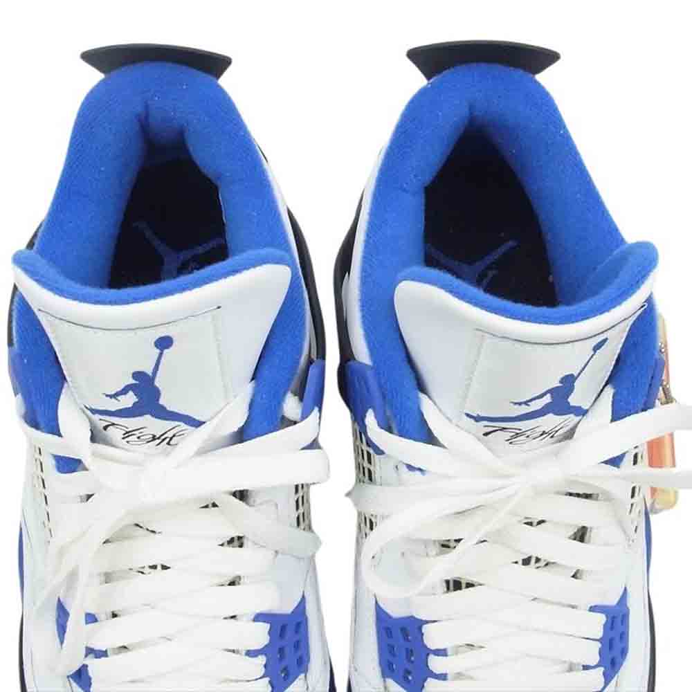 NIKE AIR JORDAN ナイキ ジョーダン 308497-117 4 RETRO MOTORSPORTS 2017 レトロ モータースポーツ ハイカット スニーカー ホワイト系 ブルー系 26.5cm【極上美品】【中古】