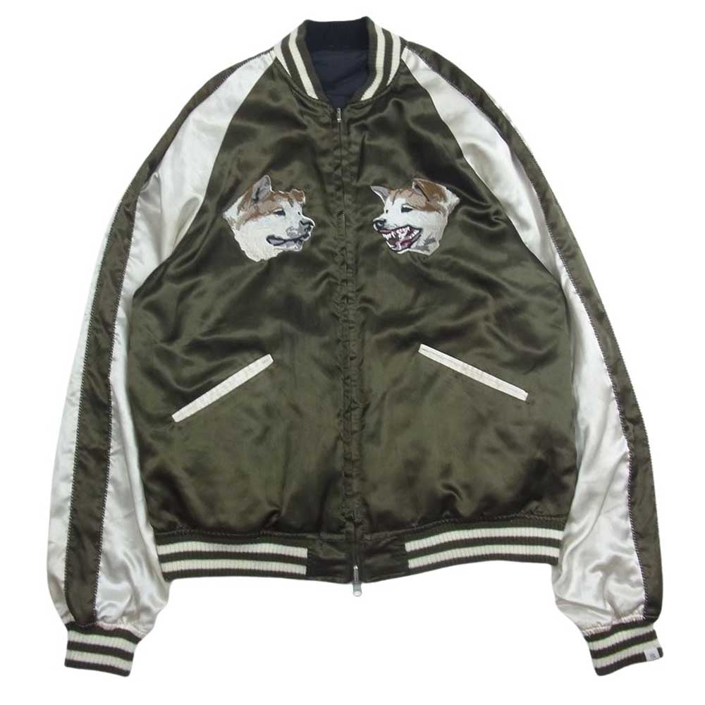 VANQUISH ヴァンキッシュ 東京 SOUVENIR JACKET SHIBUYA 澁谷 刺繍 スーベニア ナイロン ジャケット スカジャン ブラウン系 M【中古】