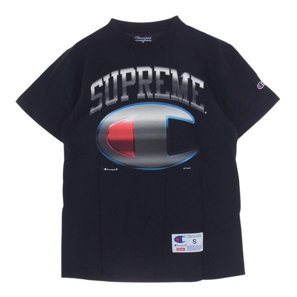 Supreme シュプリーム 19SS Champion Chrome Tee チャンピオン クロム 半袖 Tシャツ ブラック系 S【極上美品】【中古】