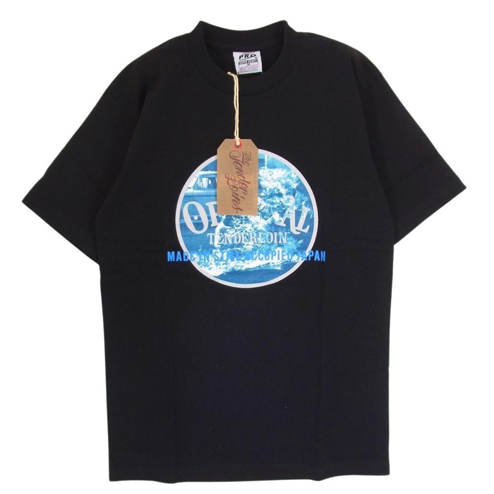 TENDERLOIN テンダーロイン 18SS  T-TEE TQD サークル フォトグラフィック クルーネック ロゴ プリント 半袖 Tシャツ ブラック系 M【新古品】【未使用】【中古】