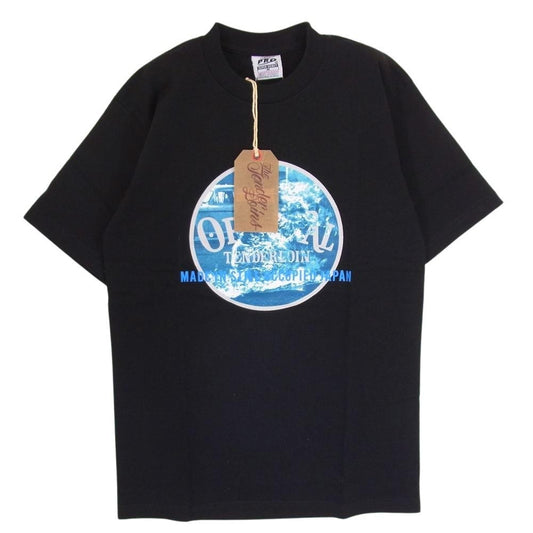 TENDERLOIN テンダーロイン 18SS  T-TEE TQD サークル フォトグラフィック クルーネック ロゴ プリント 半袖 Tシャツ ブラック系 M【新古品】【未使用】【中古】