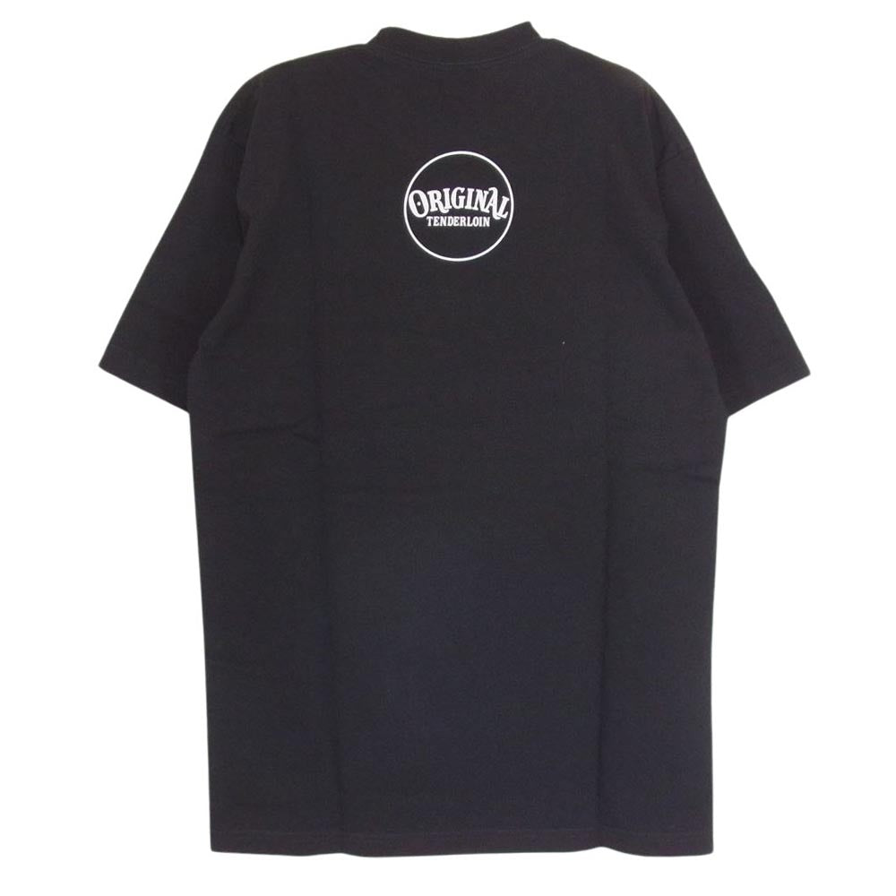 TENDERLOIN テンダーロイン 18SS  T-TEE TQD サークル フォトグラフィック クルーネック ロゴ プリント 半袖 Tシャツ ブラック系 M【新古品】【未使用】【中古】