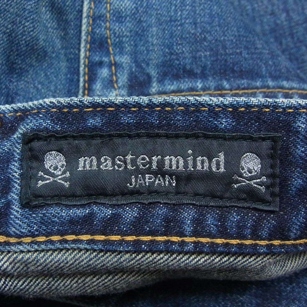 mastermind JAPAN マスターマインドジャパン × OVERTHESTRiPES オーバーザストライプス スカル ワッペン ストレート デニム パンツ インディゴブルー系 28【新古品】【未使用】【中古】