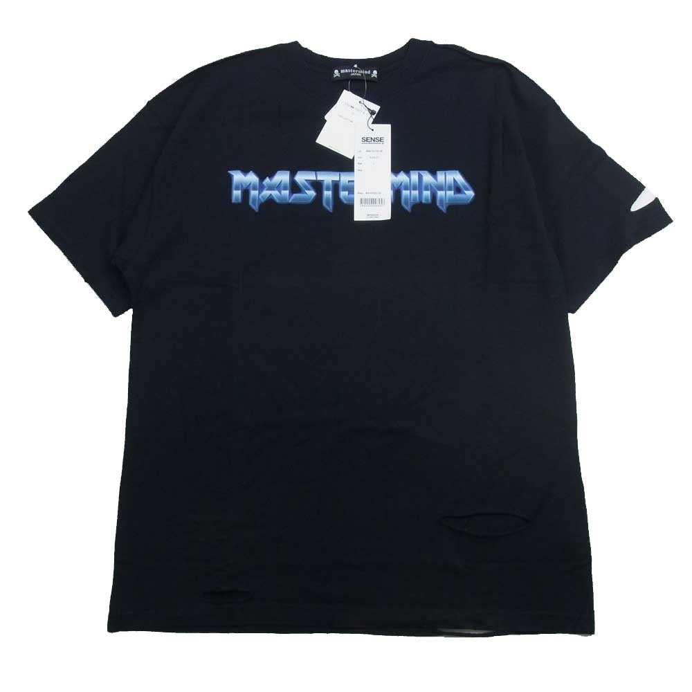 mastermind JAPAN マスターマインドジャパン 17SPMM-TS23-D × SENSE センス ダメージ加工 スカル ロゴ プリント 半袖 Tシャツ ブラック系 S【新古品】【未使用】【中古】