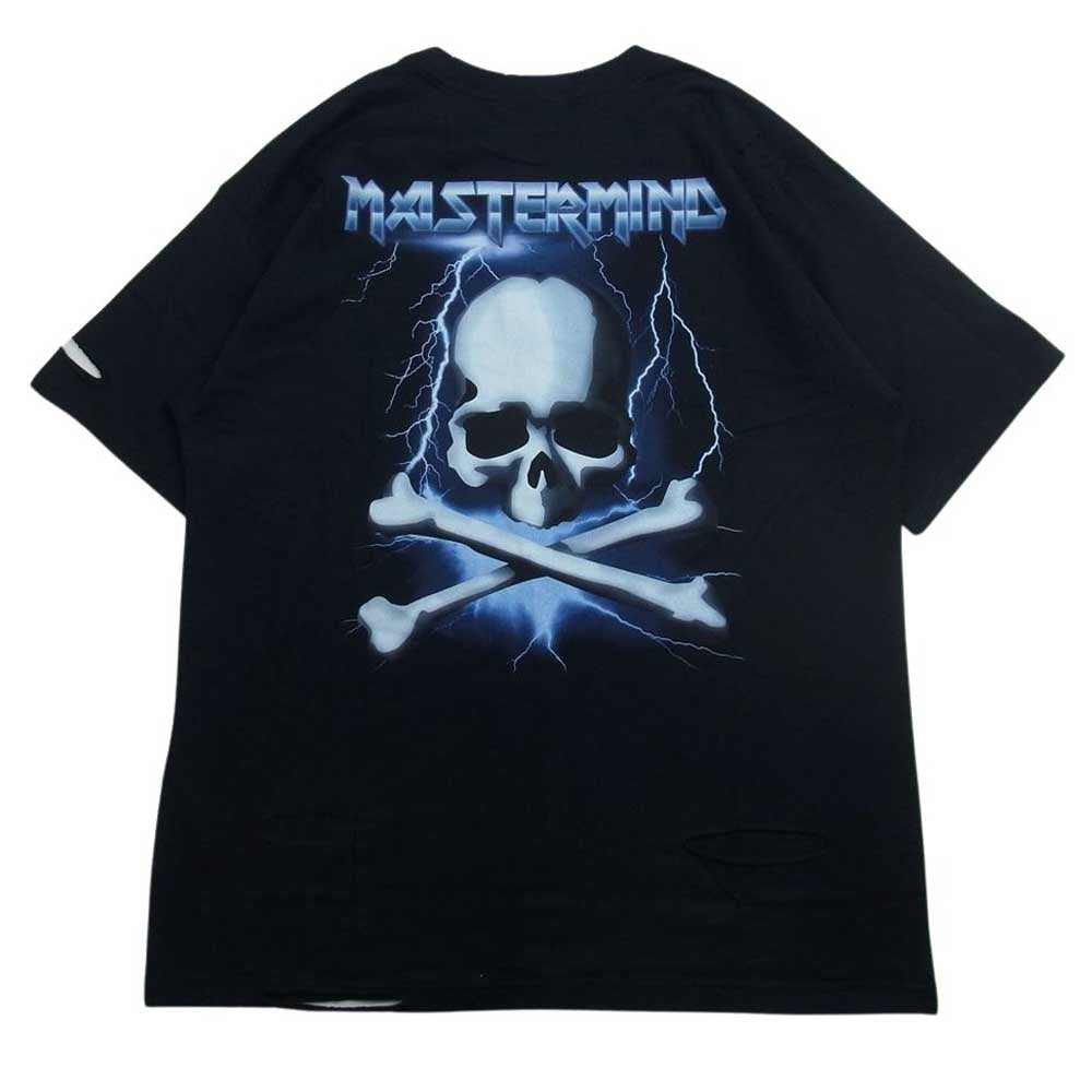 mastermind JAPAN マスターマインドジャパン 17SPMM-TS23-D × SENSE センス ダメージ加工 スカル ロゴ プリント 半袖 Tシャツ ブラック系 S【新古品】【未使用】【中古】