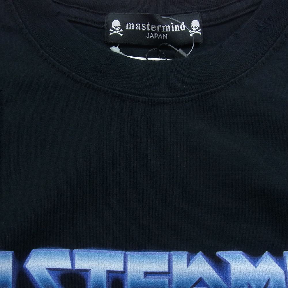 mastermind JAPAN マスターマインドジャパン 17SPMM-TS23-D × SENSE センス ダメージ加工 スカル ロゴ プリント 半袖 Tシャツ ブラック系 S【新古品】【未使用】【中古】