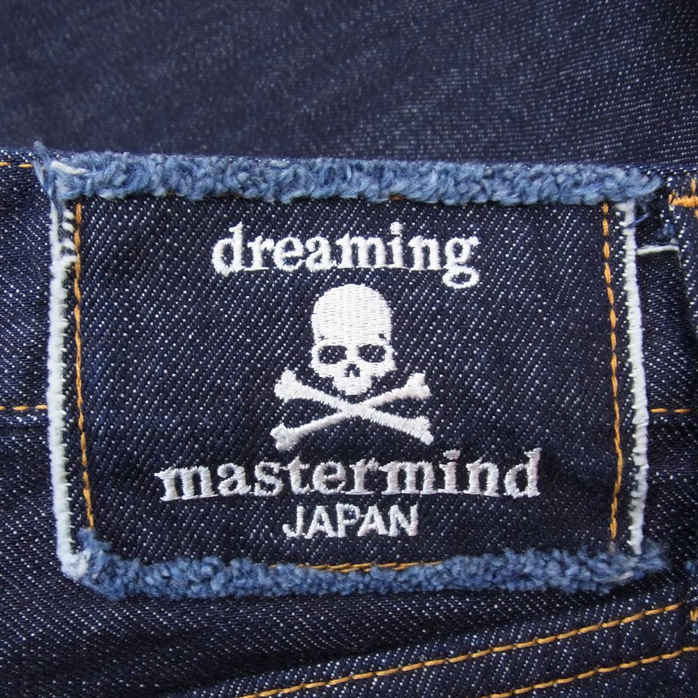 mastermind JAPAN マスターマインドジャパン DREAMING期 ドリーミング ノンウォッシュ デニム ダブル ウエスト スカル刺繍 デニム パンツ インディゴブルー系 S【極上美品】【中古】