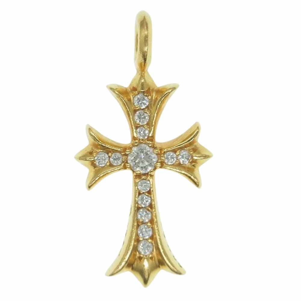 CHROME HEARTS クロムハーツ（原本無） 22K TNY CRSF P/DMND タイニーファットクロス パヴェダイヤ ペンダントトップ ゴールド系【中古】
