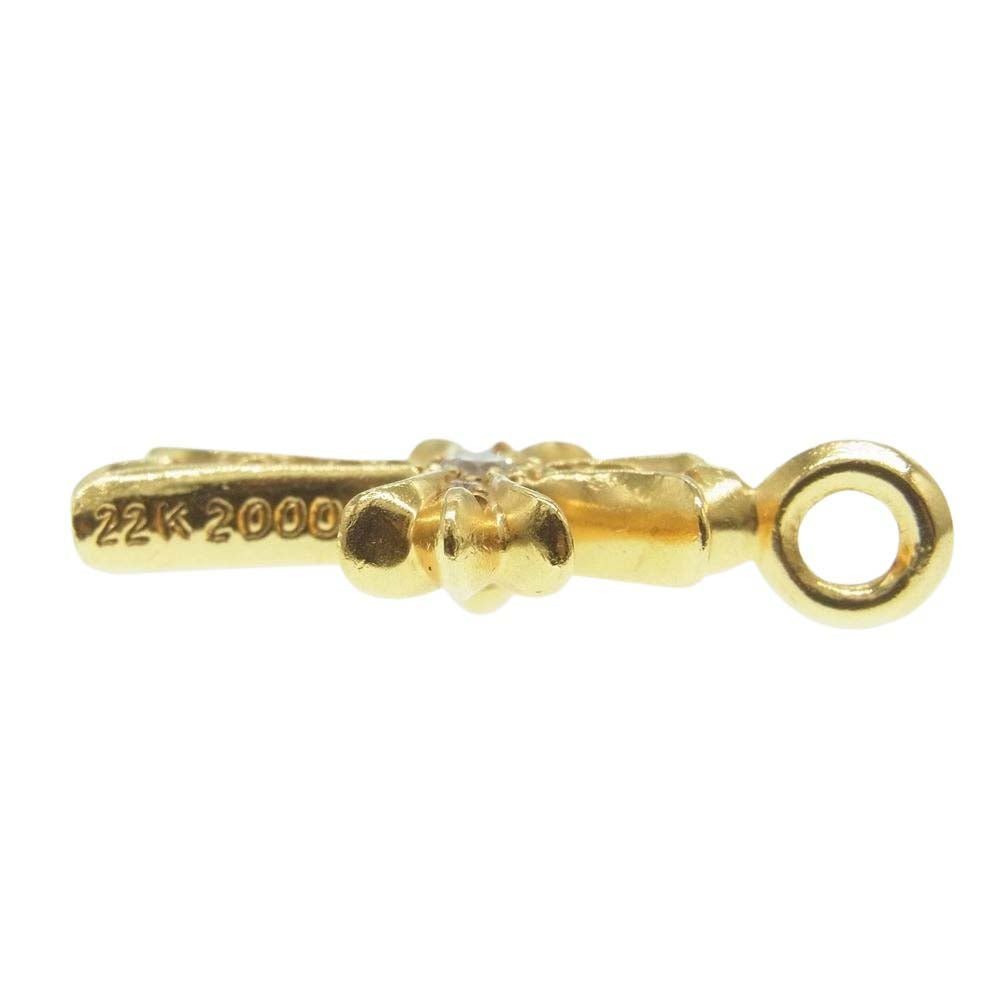 CHROME HEARTS クロムハーツ（原本無） 22K TNY CRSF P/DMND タイニーファットクロス パヴェダイヤ ペンダントトップ ゴールド系【中古】