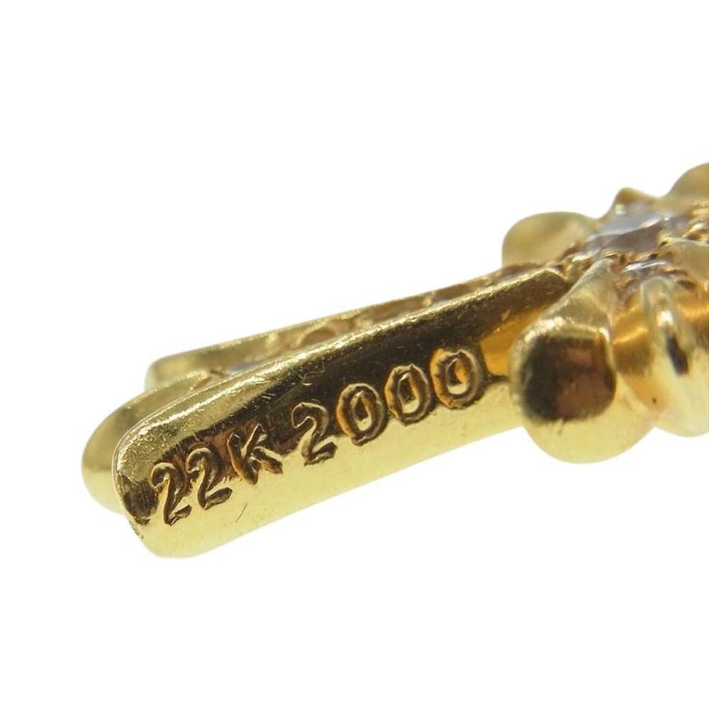 CHROME HEARTS クロムハーツ（原本無） 22K TNY CRSF P/DMND タイニーファットクロス パヴェダイヤ ペンダントトップ ゴールド系【中古】