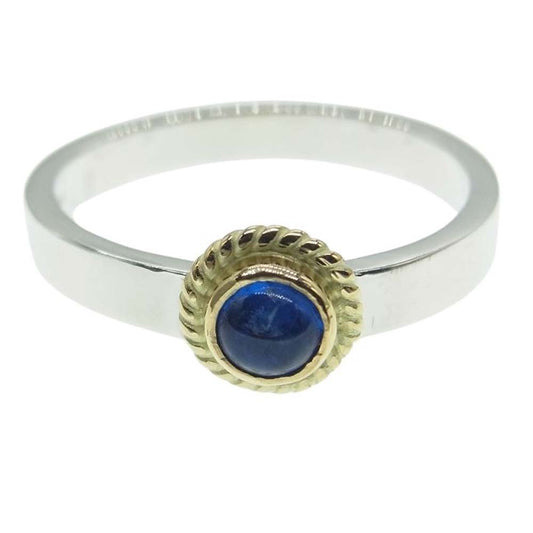 ゴッドサンズ ギャランティ付属 平打ちリング 金縄 アフガナイト 3mm SV925 K18YG シルバー系 14.5号 【中古】