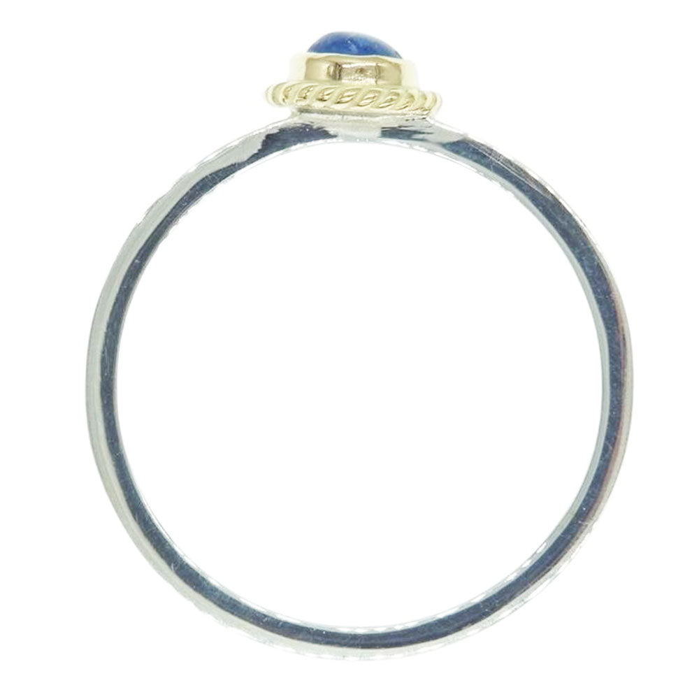 ゴッドサンズ ギャランティ付属 平打ちリング 金縄 アフガナイト 3mm SV925 K18YG シルバー系 14.5号 【中古】