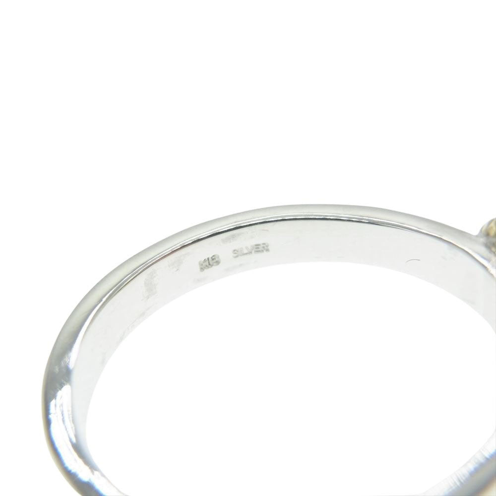 ゴッドサンズ ギャランティ付属 平打ちリング 金縄 アフガナイト 3mm SV925 K18YG シルバー系 14.5号 【中古】