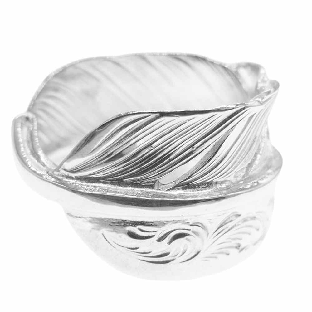TARO WASHIMI ワシミタロウ 鷲見太郎 ギャランティ付属 L arabesque flight feather 01 ring アラベスク フライト フェザーリング シルバー系 17号【中古】
