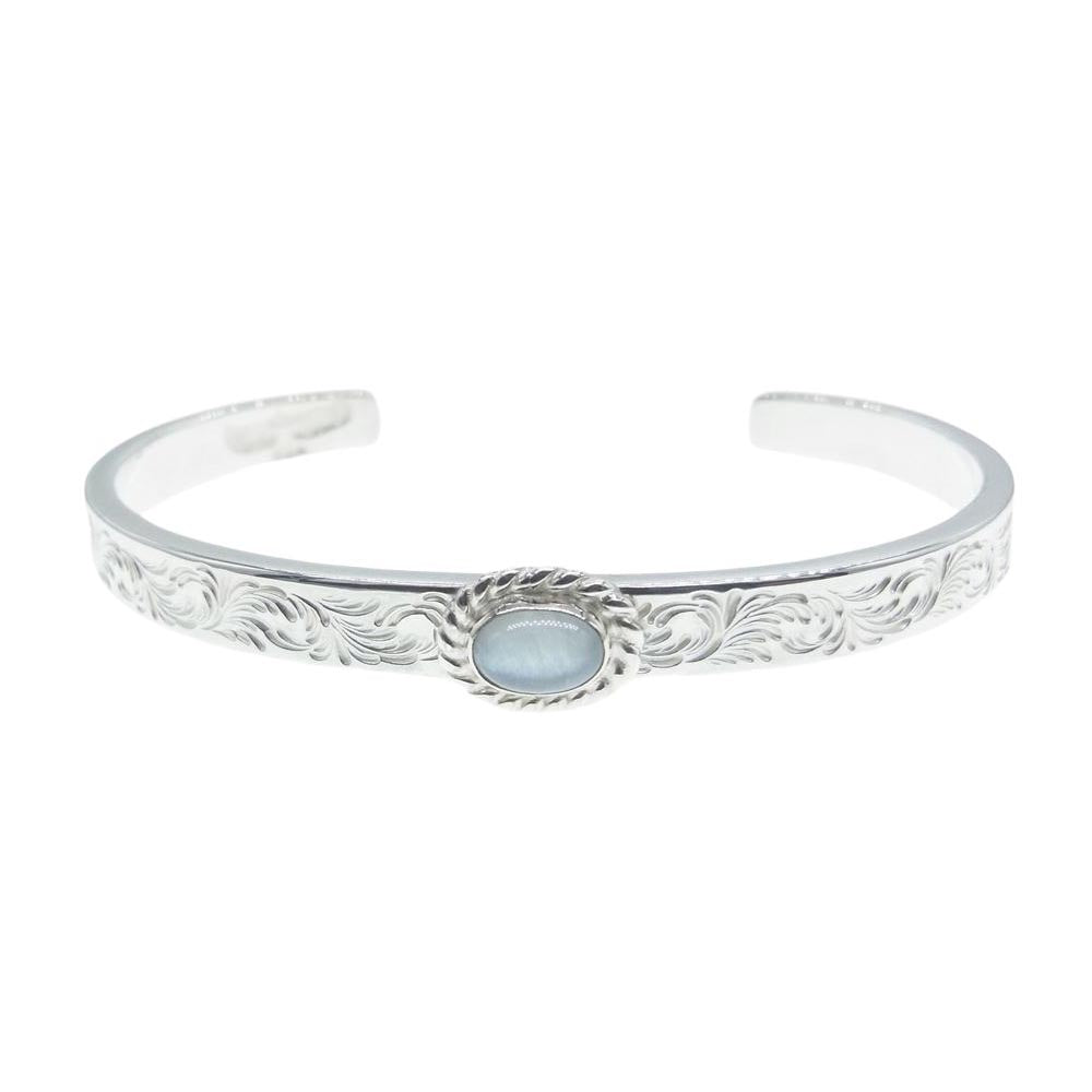TARO WASHIMI ワシミタロウ 鷲見太郎 ギャランティ付属 M arabesque design 5mm bangle moon stone M アラベスク バングル ムーンストーン シルバー系【中古】