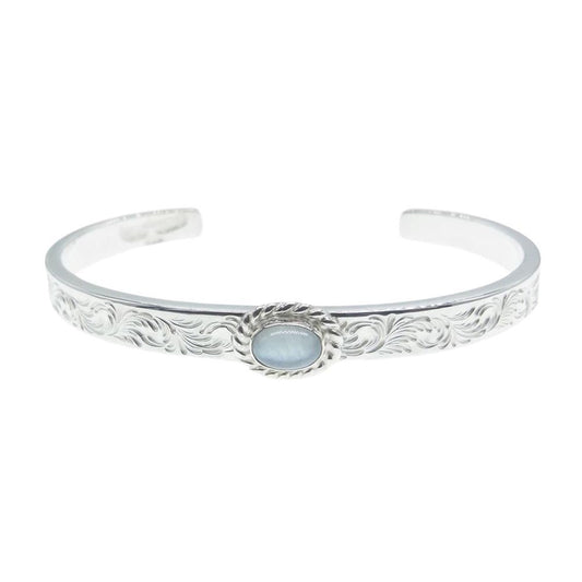TARO WASHIMI ワシミタロウ 鷲見太郎 ギャランティ付属 M arabesque design 5mm bangle moon stone M アラベスク バングル ムーンストーン シルバー系【中古】