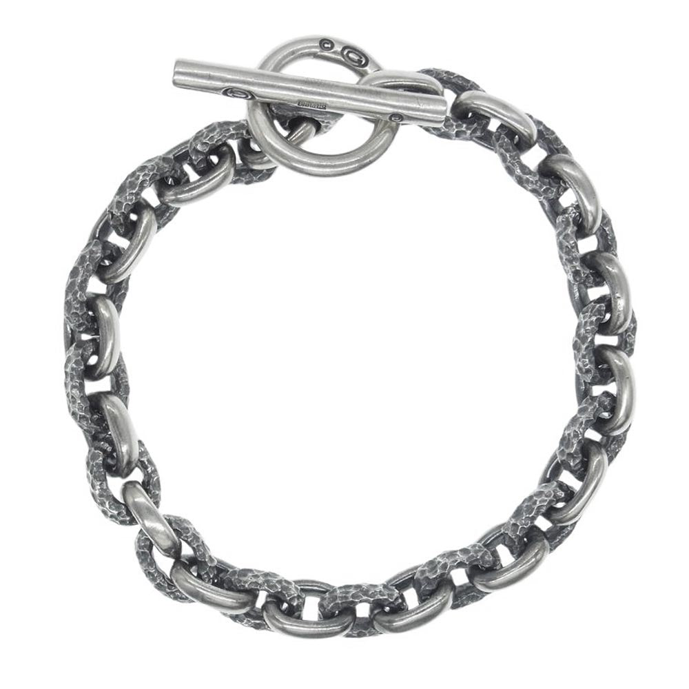 GABOR ガボール GABORATORY ガボラトリーホールディング ギャランティ付属 B-247 ハーフスモールオーバル チゼルド チェーン ブレスレット シルバー系【中古】