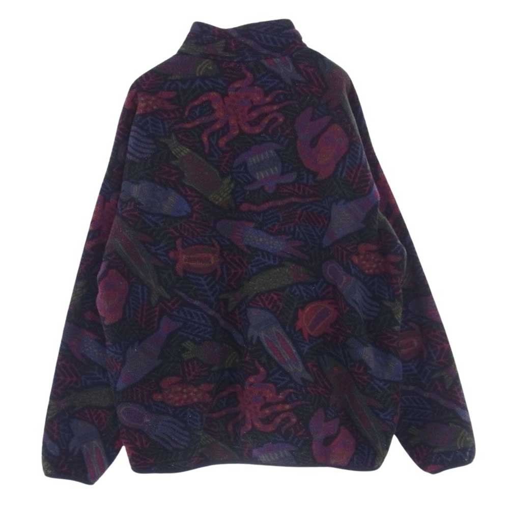 patagonia パタゴニア 96年 アメリカ製 SYNCHILLA シンチラ スナップ T  総柄 フリース プルオーバー ジャケット マルチカラー系 XL【中古】