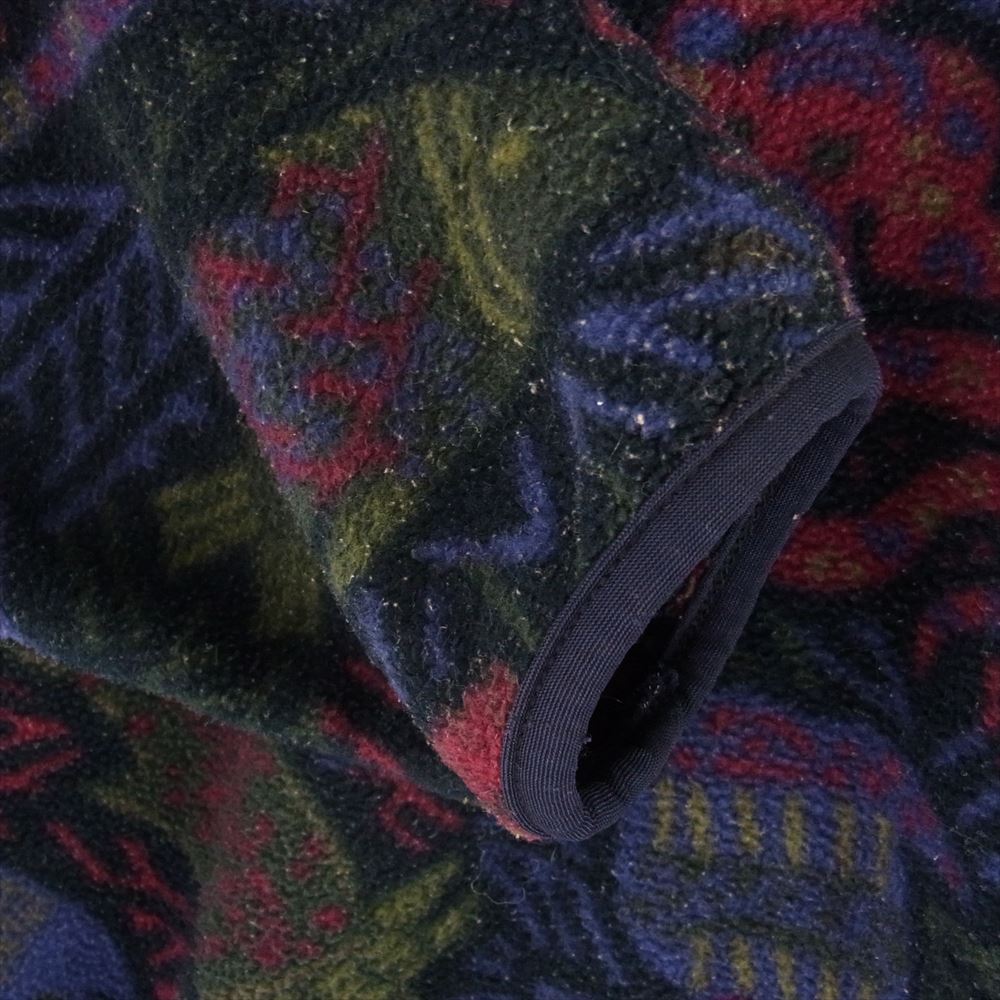 patagonia パタゴニア 96年 アメリカ製 SYNCHILLA シンチラ スナップ T  総柄 フリース プルオーバー ジャケット マルチカラー系 XL【中古】